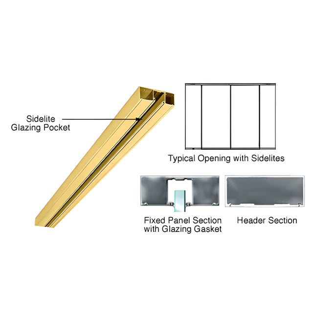 CRL Satin Brass 4-1/2" One Pocket Double Sided Door Header Custom Length