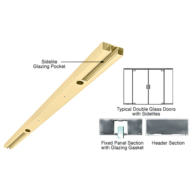 CRL Satin Brass 4" Two Pocket Double Sided Door Header Custom Length