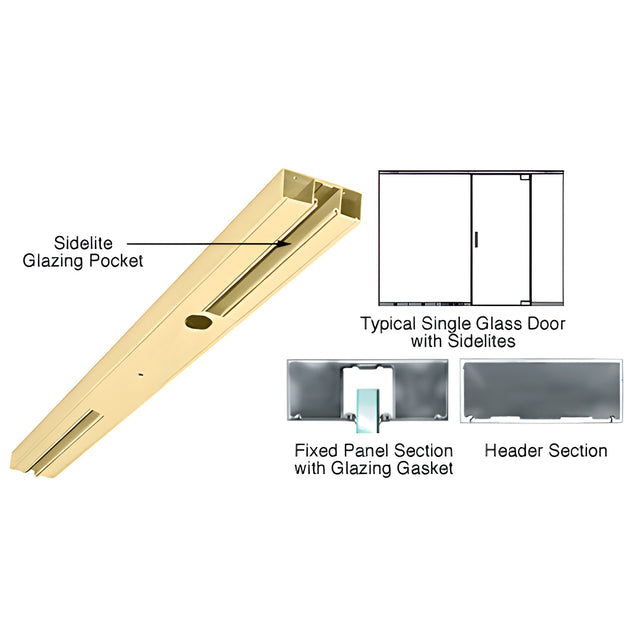 CRL Satin Brass 4" Two Pocket Sided Door Header Custom Length