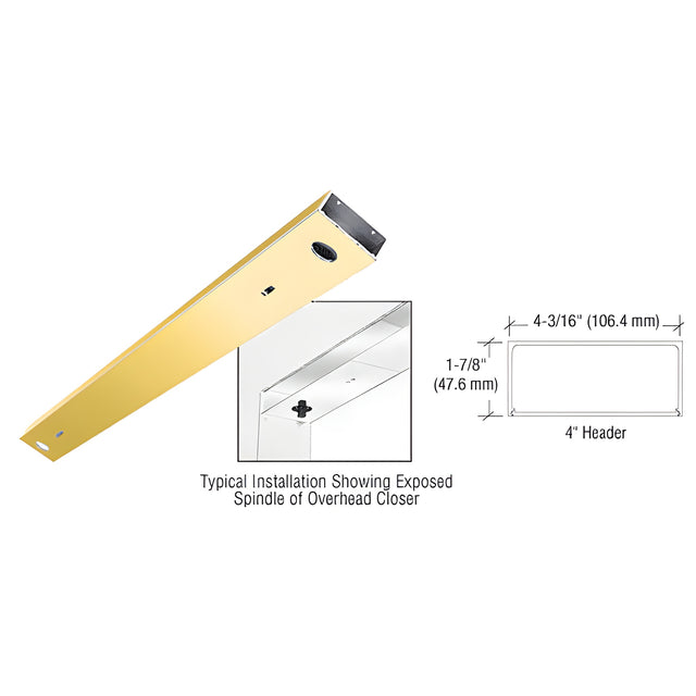 CRL Satin Brass 4" x 72" Double Door Header