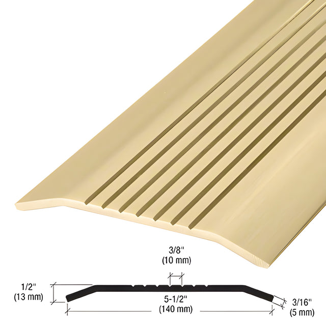 CRL Satin Brass 5-1/2" Commercial Saddle Threshold - 72"