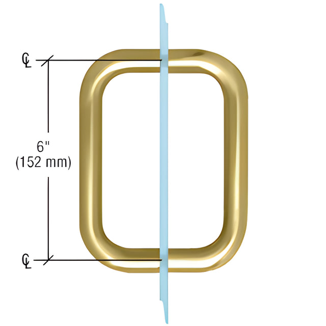 CRL Satin Brass 6" BM Series Back-to-Back Handle Without Metal Washers