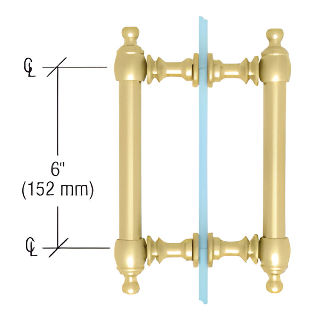 CRL Satin Brass 6" Colonial Style Back-to-Back Pull Handles