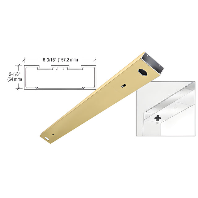 CRL Satin Brass 6" No Pocket Double Sided Door Header Custom Length