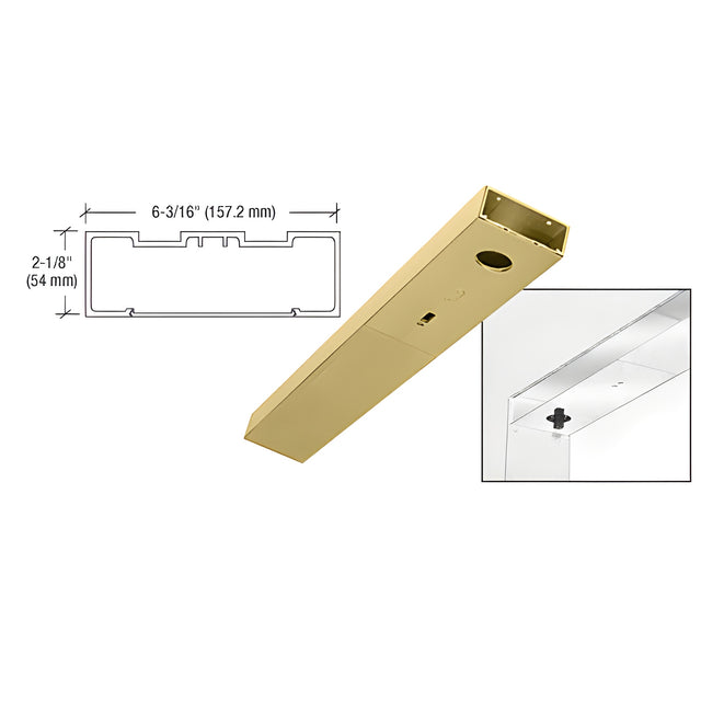 CRL Satin Brass 6" No Pocket Single Sided Door Header Custom Length