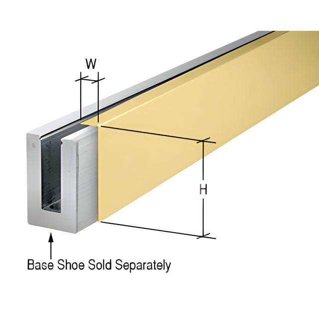 CRL Satin Brass Cladding for B5L Series Low Profile Base Shoe