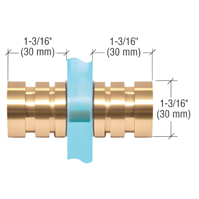CRL Satin Brass Contemporary Style Back-to-Back Shower Door Knobs