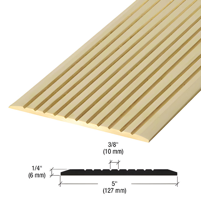 CRL Satin Brass Custom 5" Commercial Saddle Beveled Edge Threshold
