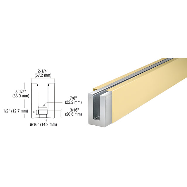 CRL Satin Brass Custom B5L Low Profile Shoe Drilled for 1/2" to 5/8" Glass