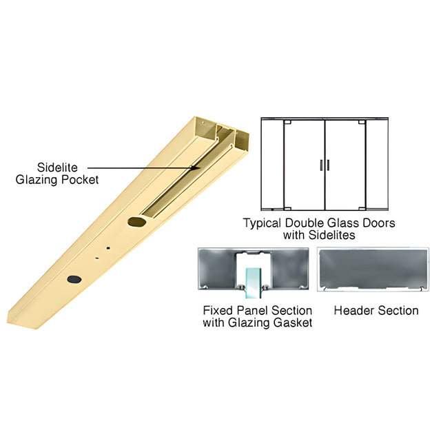 CRL Satin Brass Custom Length 4-1/2" One Pocket Double Sided Door Header