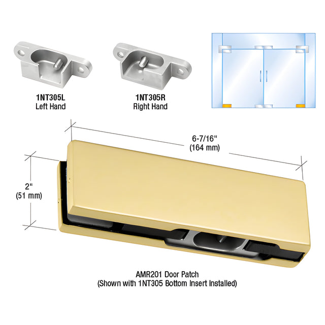 CRL Satin Brass LH North American Bottom Door Patch Fitting