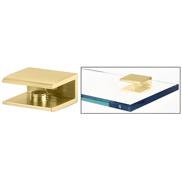 CRL Satin Brass Square Interior Shower Shelf Clamp