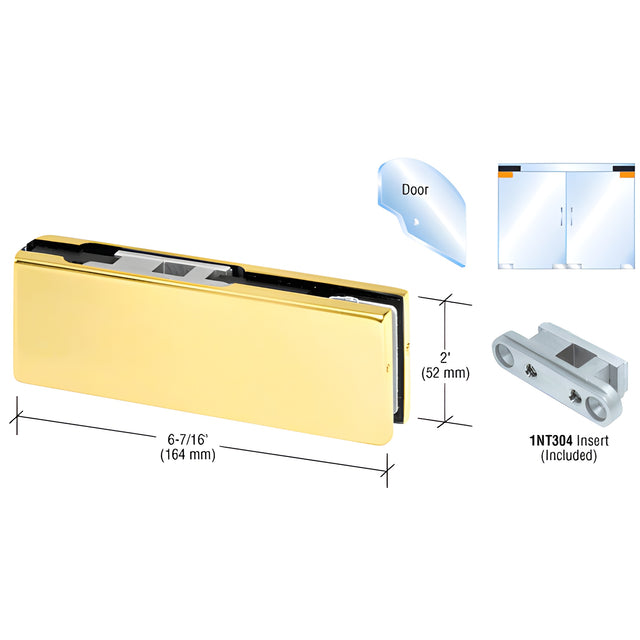CRL Satin Brass Top Door Patch Fitting with 1NT304 Insert