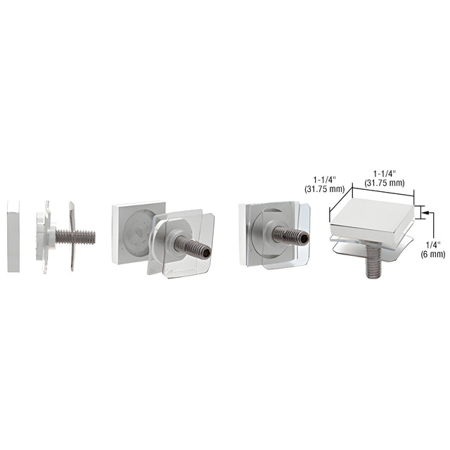 CRL Satin Chrome 1-1/4" Square Standoff Cap