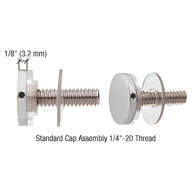 CRL Satin Chrome 3/4" Diameter Standoff Cap Assembly
