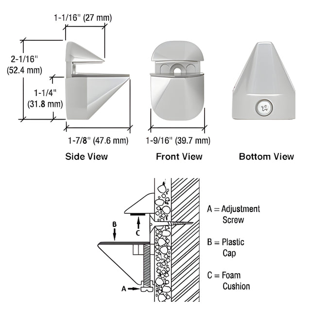 CRL Satin Chrome Adjustable Shelf Clamp