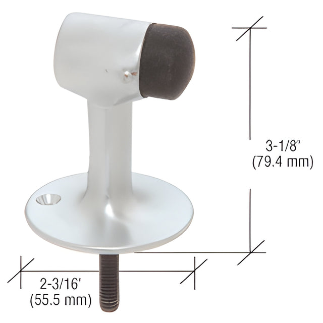 CRL Satin Chrome Floor Mounted Heavy-Duty Door Stop