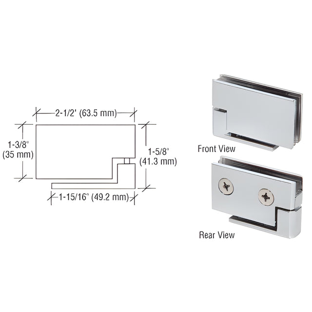 CRL Satin Chrome Surface Mount Cabinet Pivot Hinges