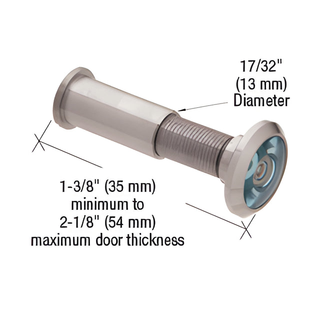 CRL Satin Chrome UL Listed Wide Angle Door Viewer