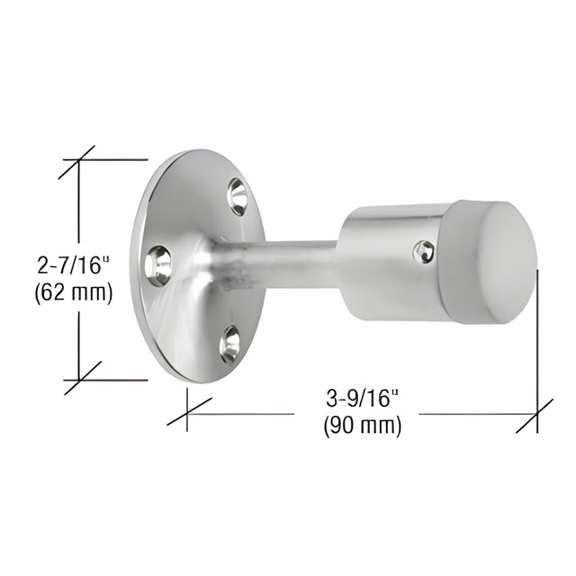 CRL Satin Chrome Wall Mounted Heavy-Duty Door Stop