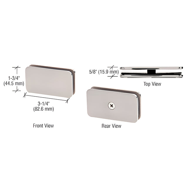 CRL Satin Nickel 180 Degree Traditional Style Glass Clamp