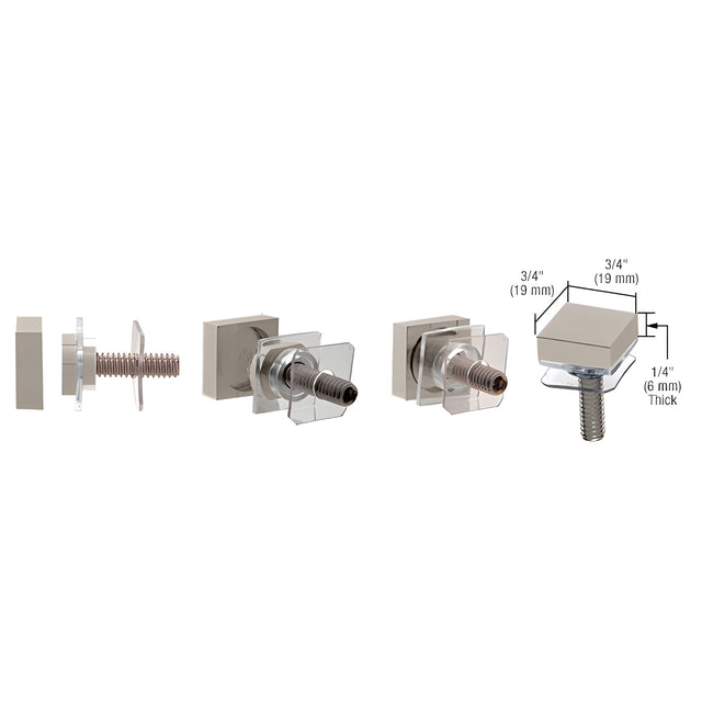 CRL Satin Nickel SQ Washer/Stud Replacement Set