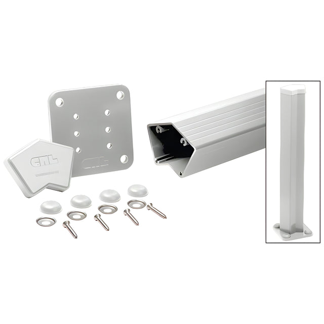 CRL Silver Metallic 100 Series 48" 135º Surface Mount Post Kit
