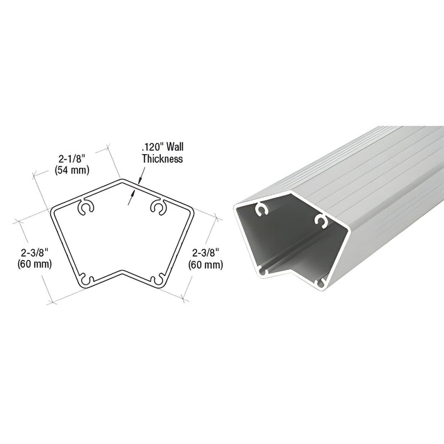 CRL Silver Metallic 100 Series 48" 135º Surface Mount Post Only