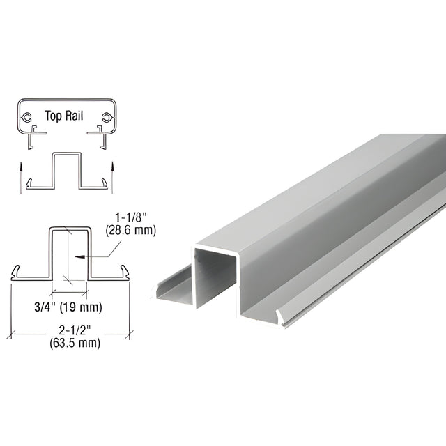 CRL Silver Metallic 200, 300, 350, and 400 Series 241" Glass Rail Infill