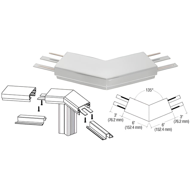 CRL Silver Metallic 200 Series Top Cap 135º Corner