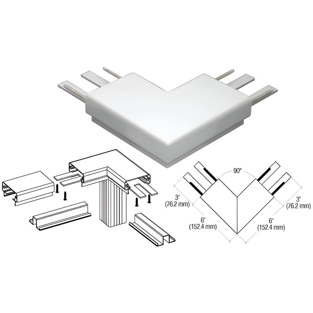 CRL Silver Metallic 200 Series Top Cap 90º Corner