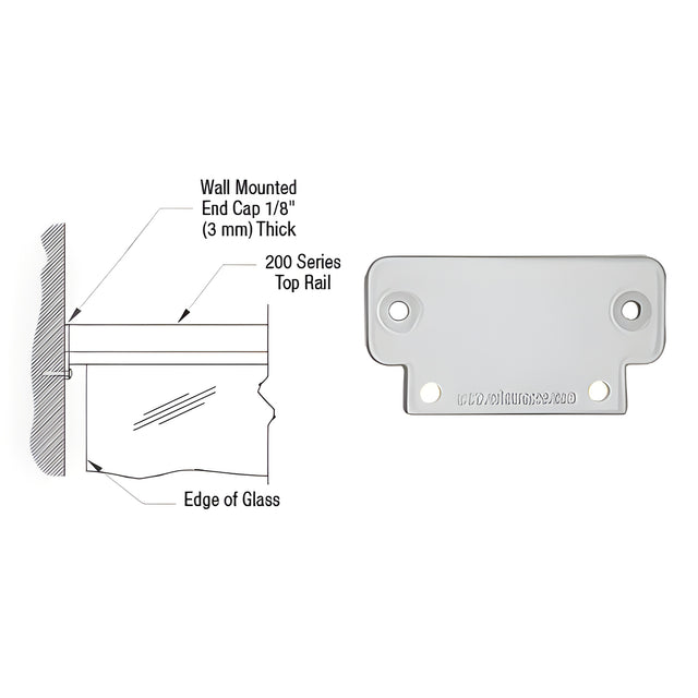 CRL Silver Metallic 200 Series Wall Mount End Cap