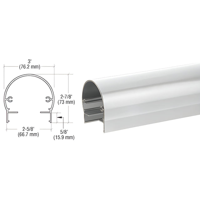 CRL Silver Metallic 300 Series 241" Top Rail