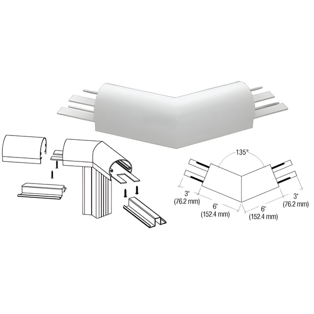 CRL Silver Metallic 300 Series Top Cap 135º Corner