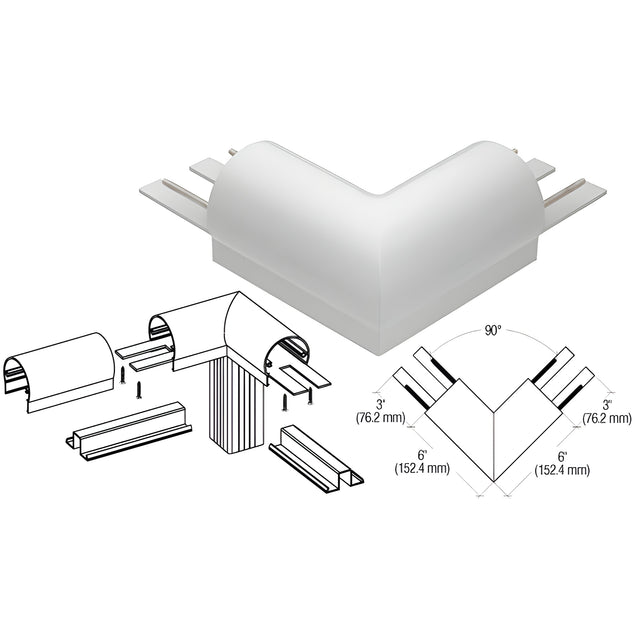 CRL Silver Metallic 300 Series Top Cap 90º Corner