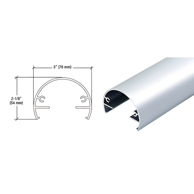 CRL Silver Metallic 300X Series 241" Top Rail