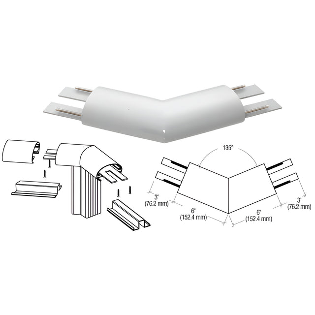 CRL Silver Metallic 350X Series Top Cap 135º Corner