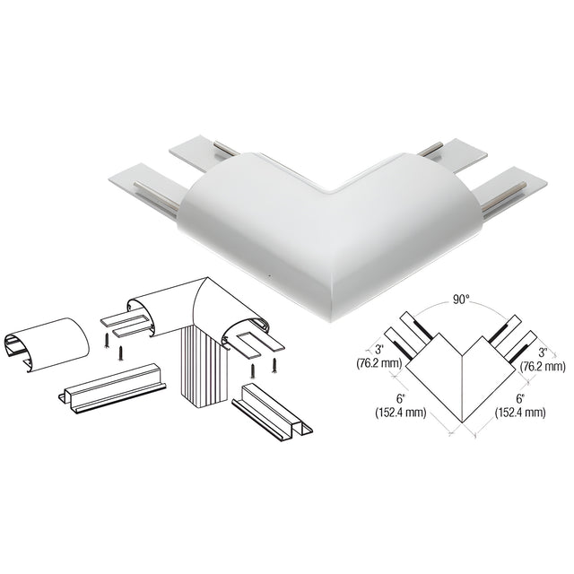 CRL Silver Metallic 350X Series Top Cap 90º Corner