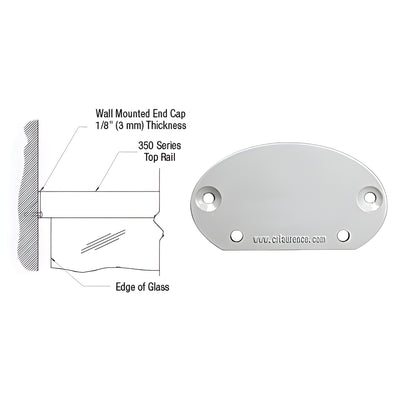 CRL Silver Metallic 350X Series Wall Mount End Cap