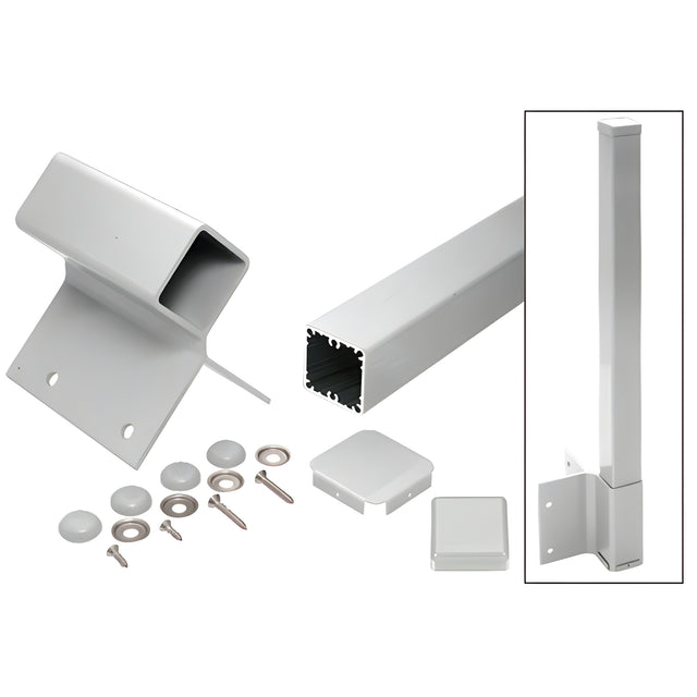CRL Silver Metallic 42" 100 Series 90º Fascia Mount Post Kit