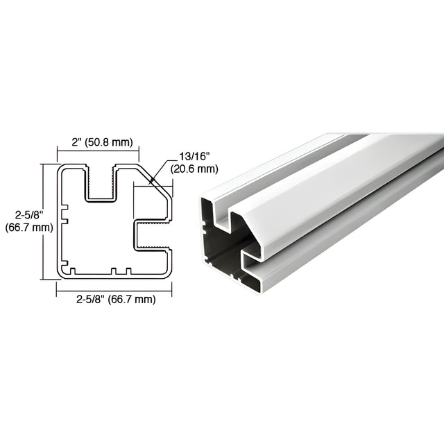 CRL Silver Metallic 48" Long 2" x 2-5/8" Square 90 Degree Post