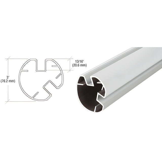 CRL Silver Metallic AWS 3" Diameter Round 135 Degree Post Only - 60"