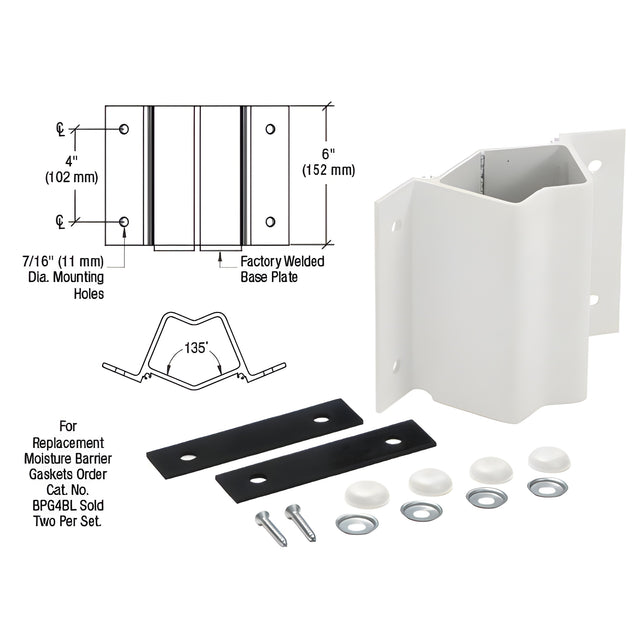 CRL Silver Metallic Inside 135 Degree Fascia Mounted Bracket