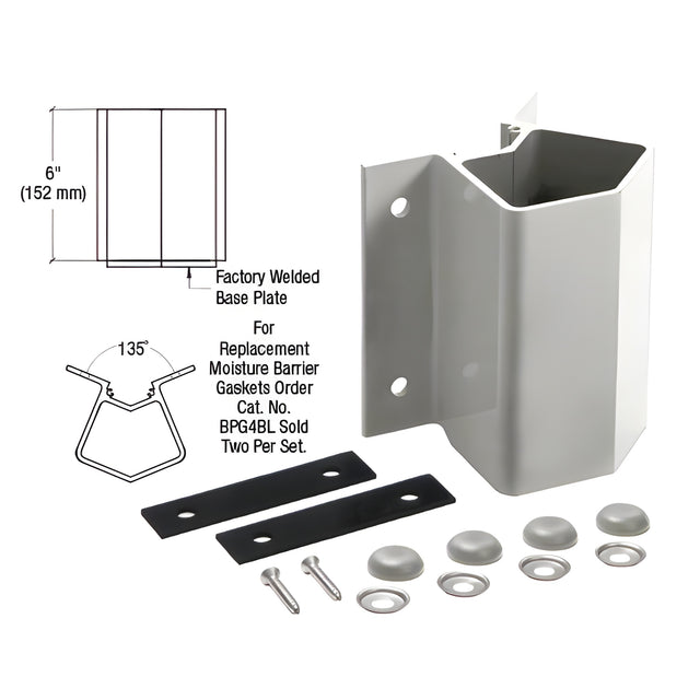 CRL Silver Metallic Outside 135 Degree Fascia Mounted Bracket
