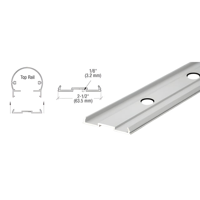 CRL Silver Metallic Pre-Punched 241" Top Rail Infill for Pickets