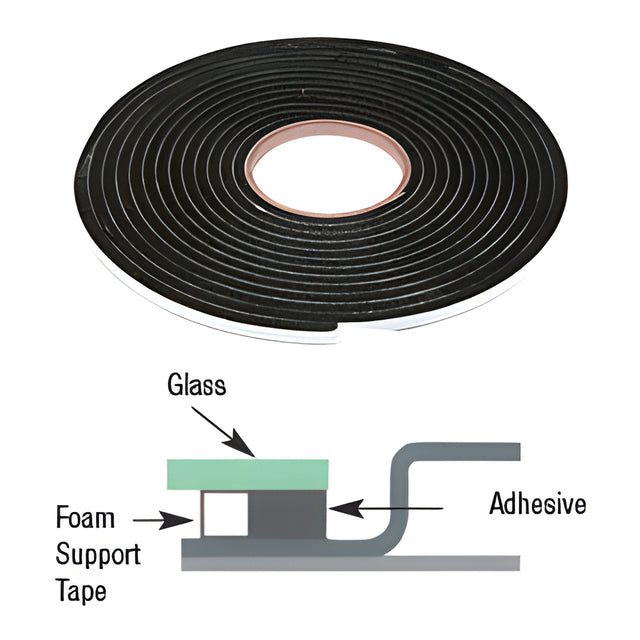 CRL Single-Sided Adhesive Windshield Support Foam Tape - 1/4" x 16'