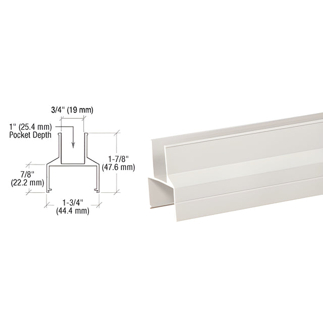 CRL Sky White 100/150 Series 241" Bottom Rail
