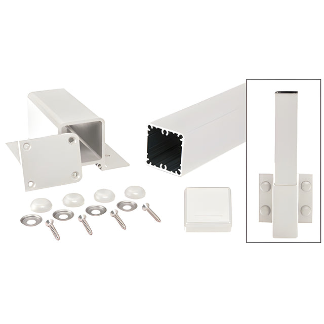 CRL Sky White 100 Series 42" Fascia Mount Post Kit