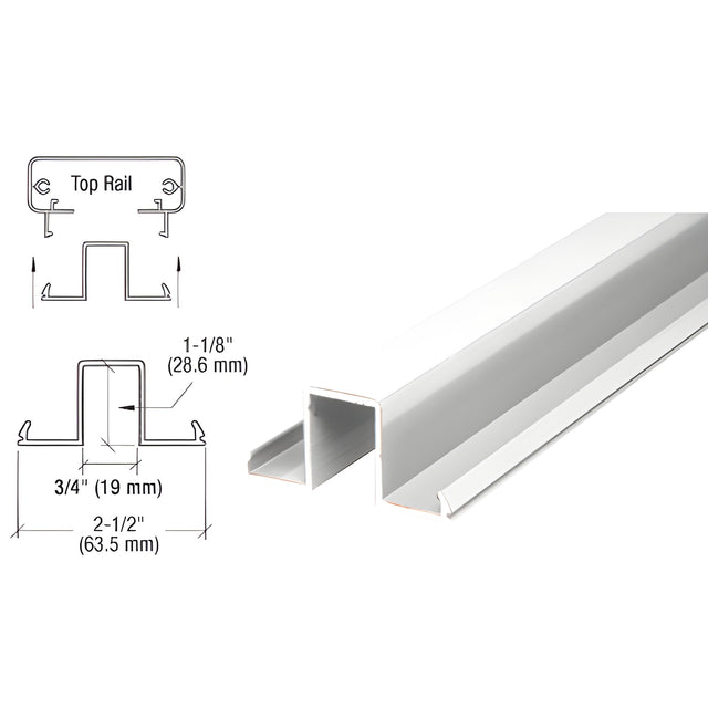 CRL Sky White 200, 300, 350, and 400 Series 241" Glass Rail Infill