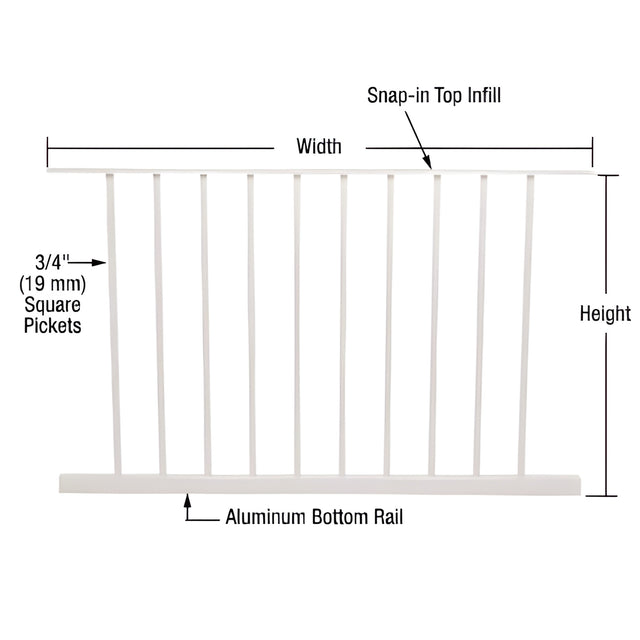 CRL Sky White 200, 300, 350, and 400 Series 48"W x 36"H Picket Panel